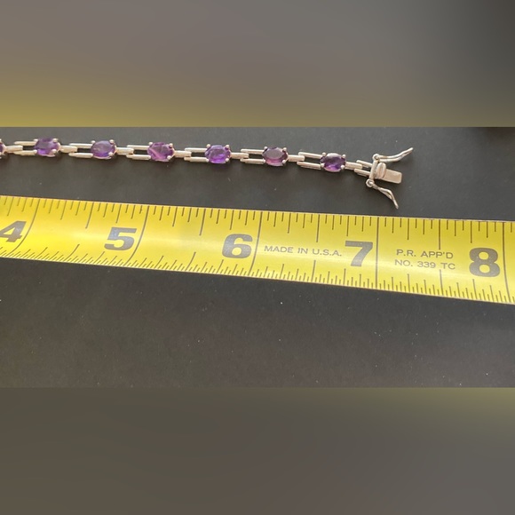 Amethyst and Sterling Silver Tennis Bracelet - Picture 5 of 6